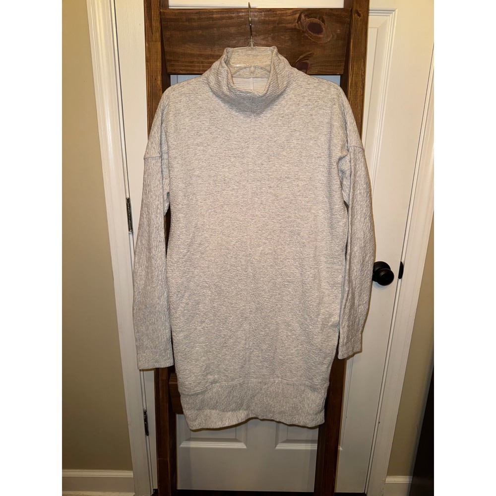 Lululemon Gray Textured High Neck Long Sleeve Sweater Dress Size 6